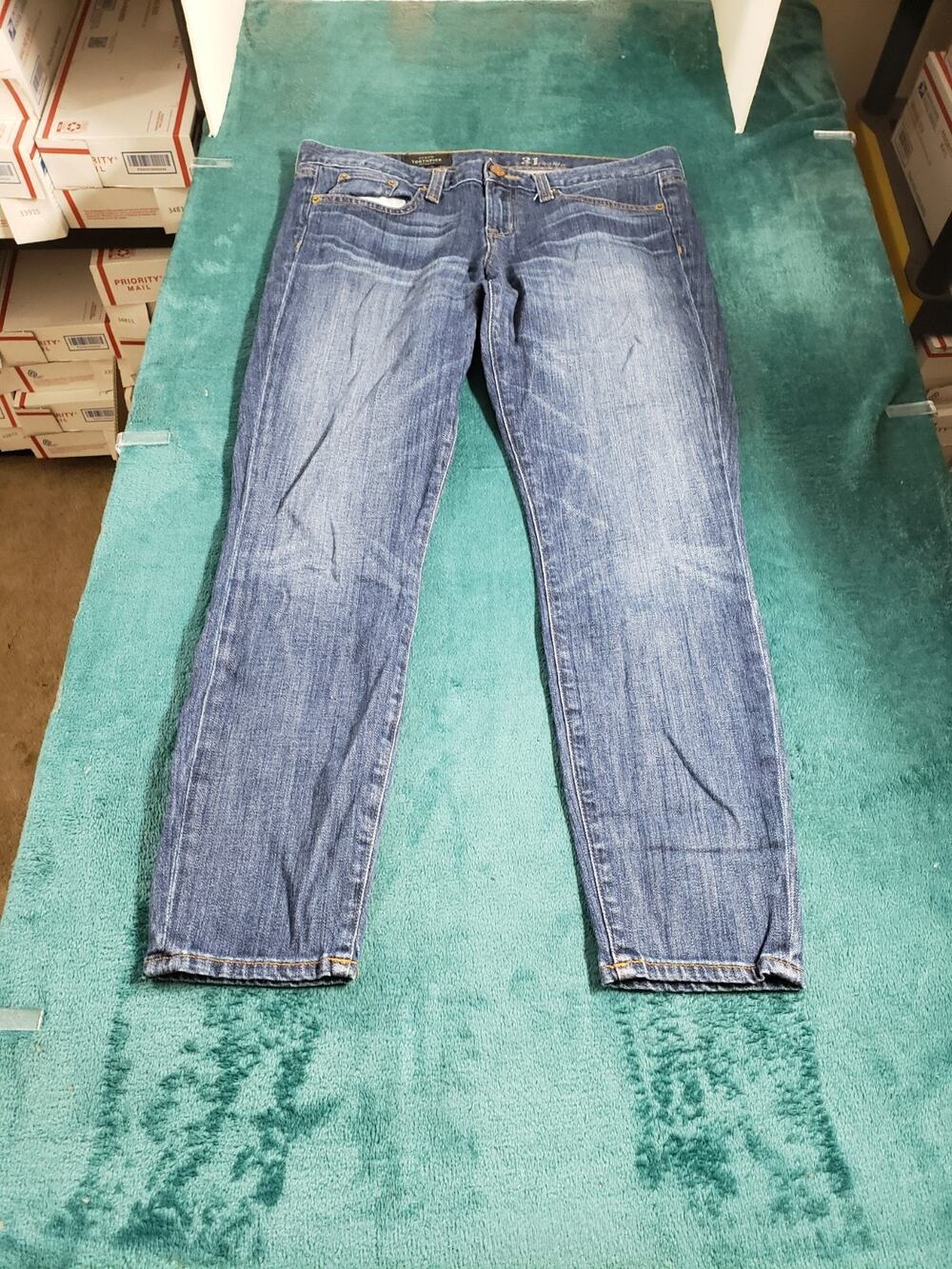 J.Crew Jeans Size 31 Women Blue Pants Stretch Denim Mid Rise Toothpick Ankle